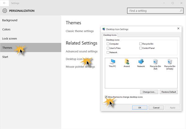 允许或阻止主题更改 Windows 11/10 中的桌面图标 - Tech Club