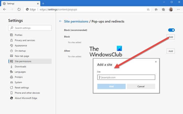 允许或阻止 Chrome、Edge、Firefox 或 Opera 上的弹出窗口 - Tech Club