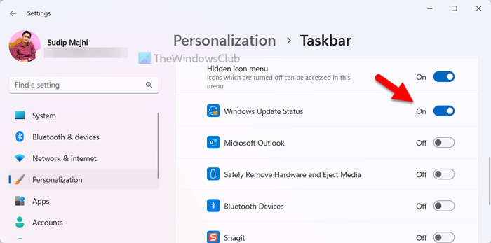 在 Windows 11/10 上的系统托盘中启用或禁用 Windows 更新状态图标 - Tech Club