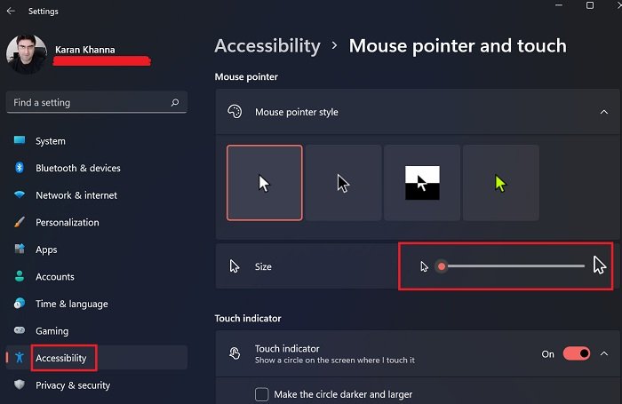 在 Windows 11/10 中更改鼠标光标厚度 - Tech Club
