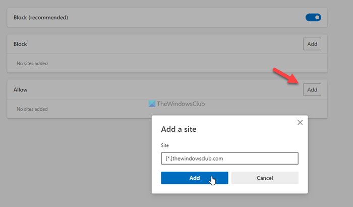 如何在 Edge 中允许或阻止特定网站上的弹出窗口 - Tech Club