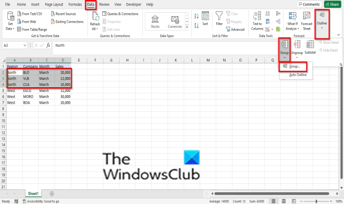 如何在 Excel 中对行和列进行分组和取消分组 - Tech Club