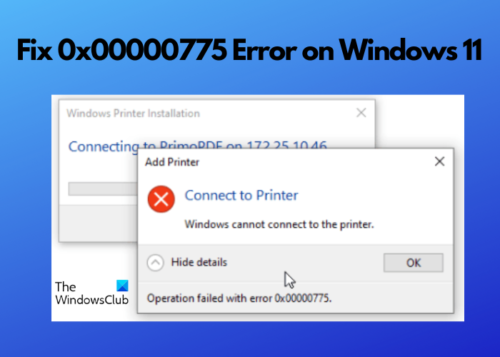 修复 Windows 11/10 上的 0x00000775 错误 - Tech Club