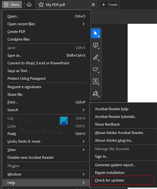 Windows 11/10 中的 Adob e Acrobat 内存不足错误 - Tech Club