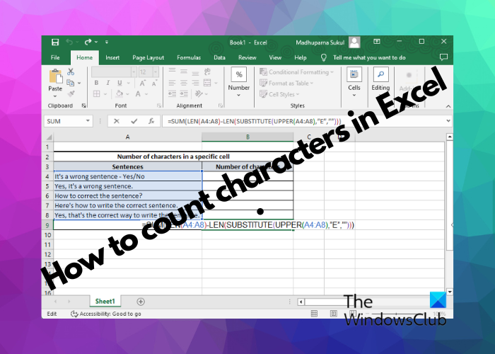 如何计算 Excel 中的字符数 - Tech Club