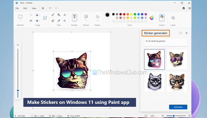 如何使用油漆应用在Windows 11上制作贴纸