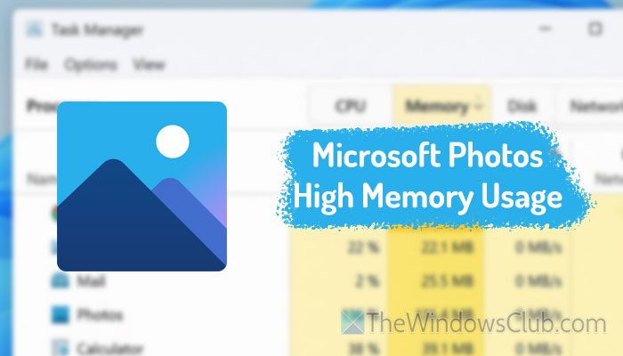 Microsoft.photos.exe Windows 11中的高内存使用率