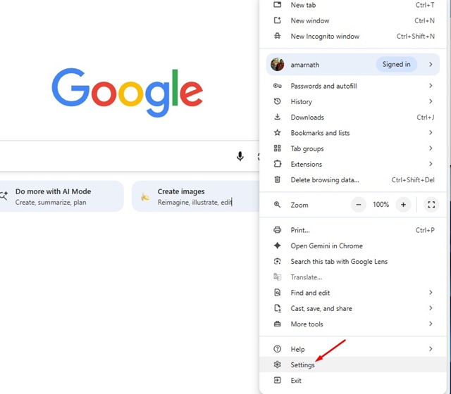 Chrome 设置入口
