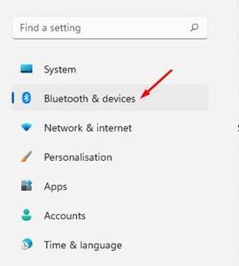 Windows 11 设置中的蓝牙和其他设备选项
