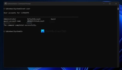 如何在 Windows 11/10 中為管理員使用 Net User 命令 - Tech Club