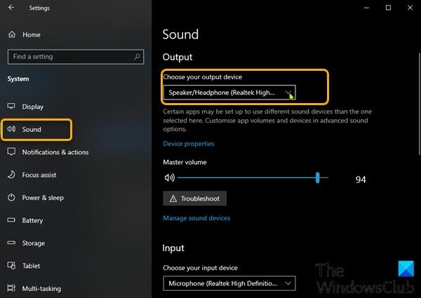 如何在 Windows 11/10 中變更預設聲音輸出設備 - Tech Club